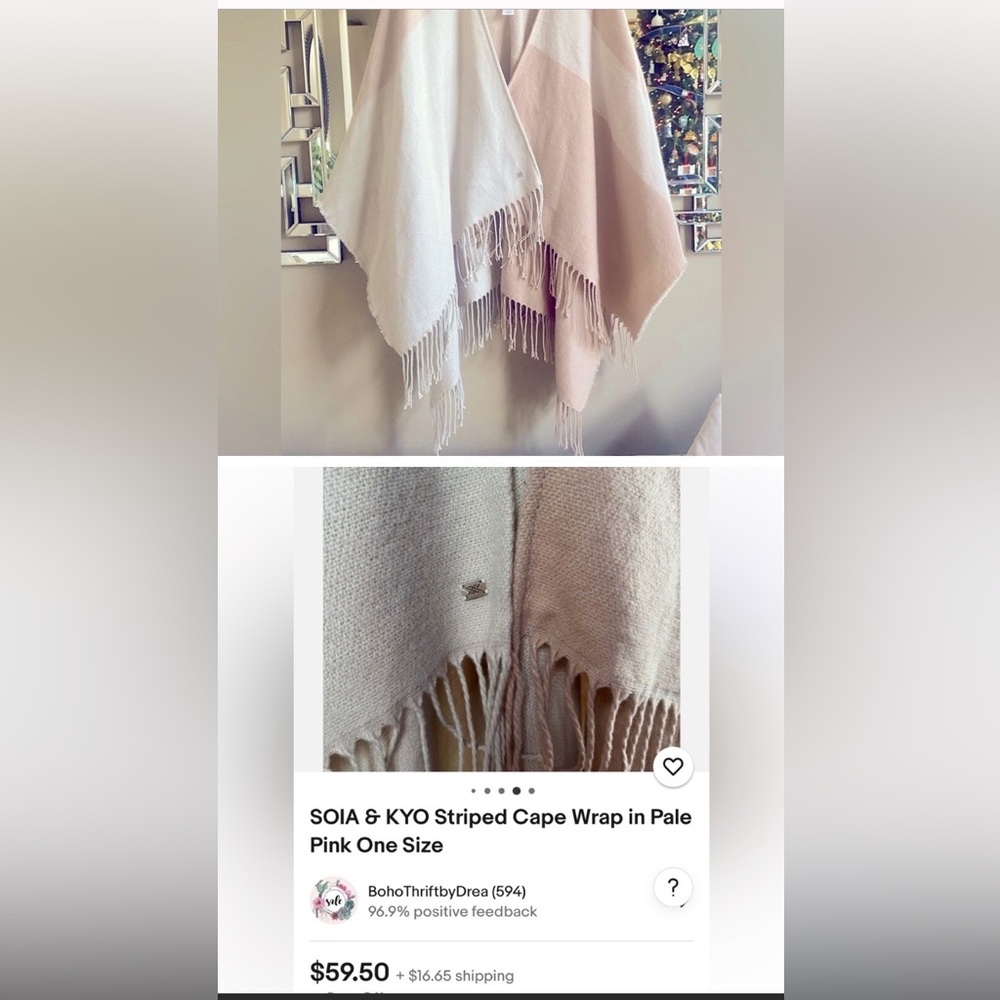 SOUA&KYI, Absolutely Gorgeous Poncho Cape! The Material is Beautiful ๐ป๐ป๐ป๐ป๐ป - Picture 3 of 11